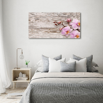 Bild auf leinwand Orchidee auf Holz