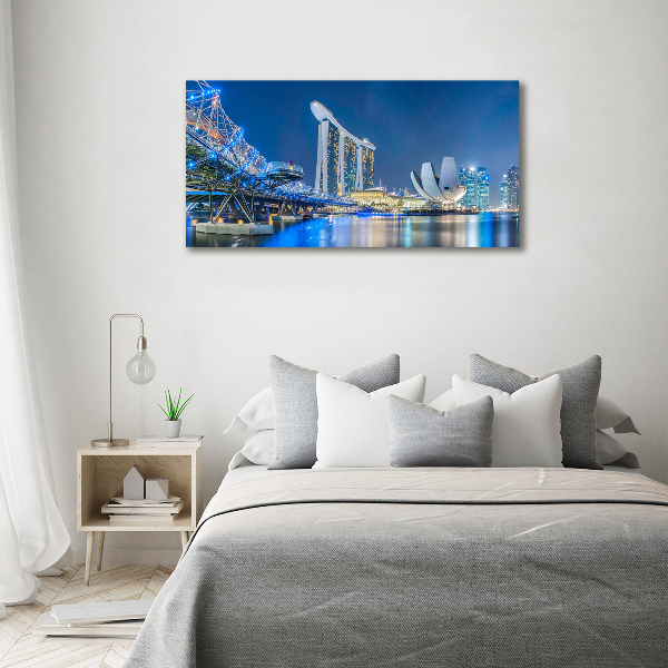 Bild auf leinwand Singapur bei Nacht