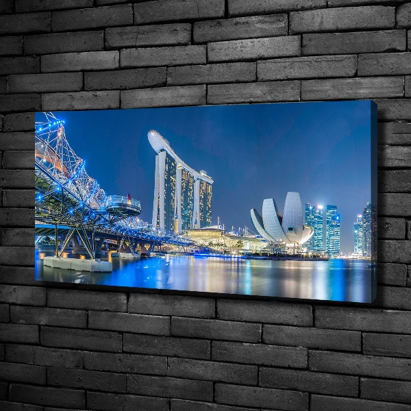Bild auf leinwand Singapur bei Nacht