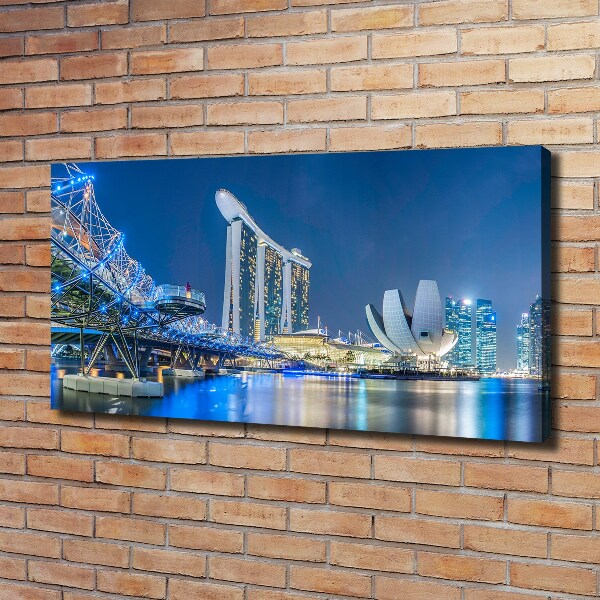 Bild auf leinwand Singapur bei Nacht