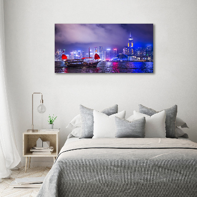 Bild auf leinwand Hongkong bei Nacht
