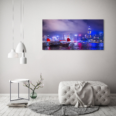 Bild auf leinwand Hongkong bei Nacht