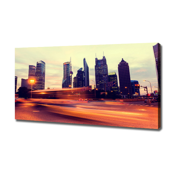Bild auf leinwand Shanghai bei Nacht