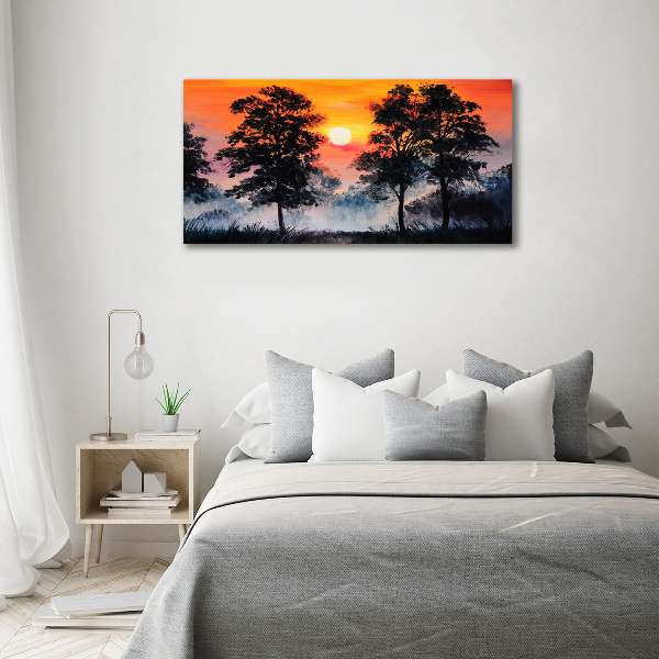 Bild auf leinwand Sonnenuntergangswald