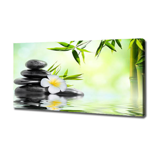 Wandbild Plumeria und Bambus