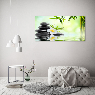 Wandbild Plumeria und Bambus
