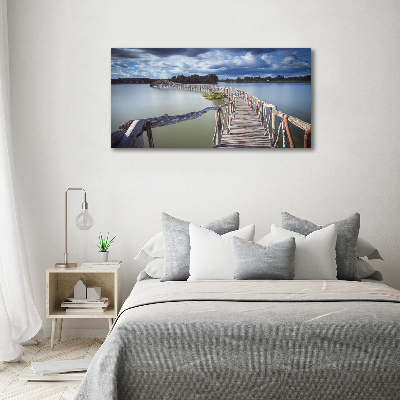 Bild auf leinwand Holzbrücke