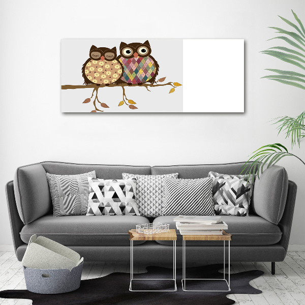 Wandbild Zwei Eulen auf einem Ast