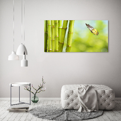 Bild auf leinwand Bambus und Schmetterling