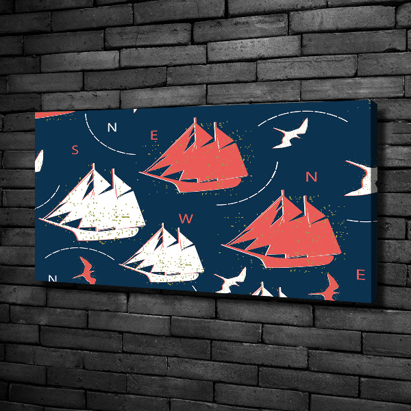 Wandbild Schiffe Seevögel