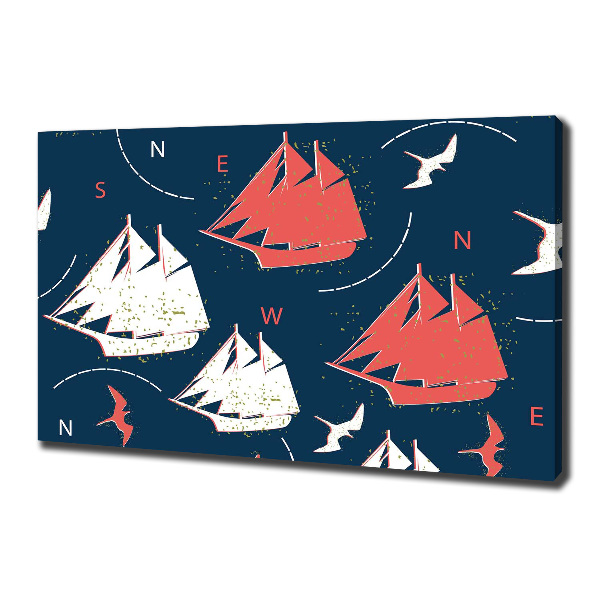 Wandbild Schiffe Seevögel