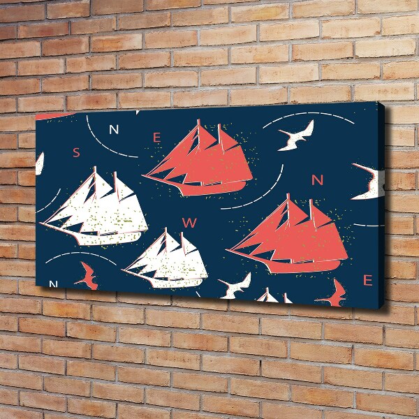 Wandbild Schiffe Seevögel