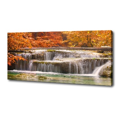 Bild auf leinwand Wasserfall im Herbst