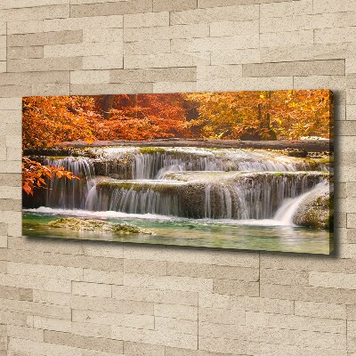 Bild auf leinwand Wasserfall im Herbst