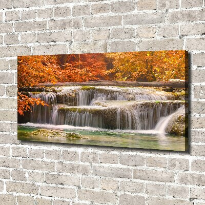 Bild auf leinwand Wasserfall im Herbst