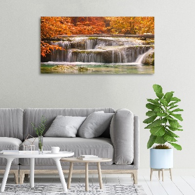 Bild auf leinwand Wasserfall im Herbst