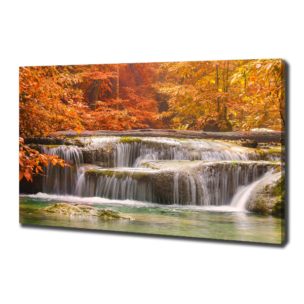 Bild auf leinwand Wasserfall im Herbst