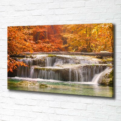Bild auf leinwand Wasserfall im Herbst