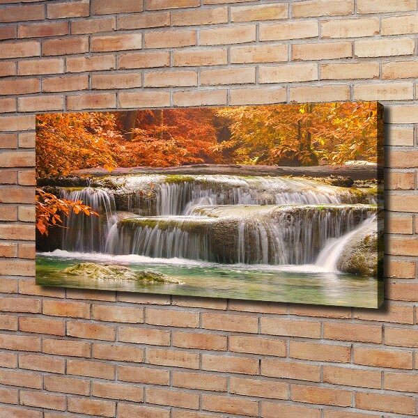Bild auf leinwand Wasserfall im Herbst