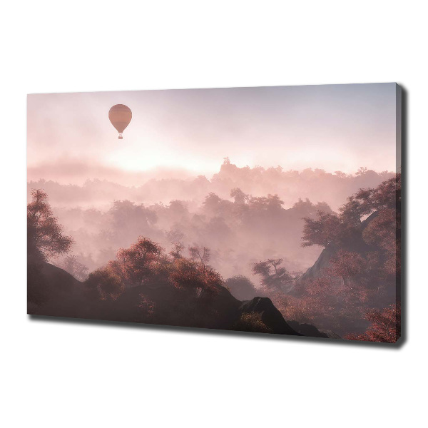 Wandbild Ballonfahrt über dem Wald