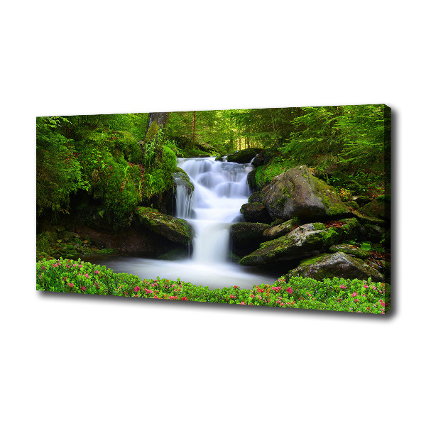 Bild auf leinwand Wasserfall im Wald