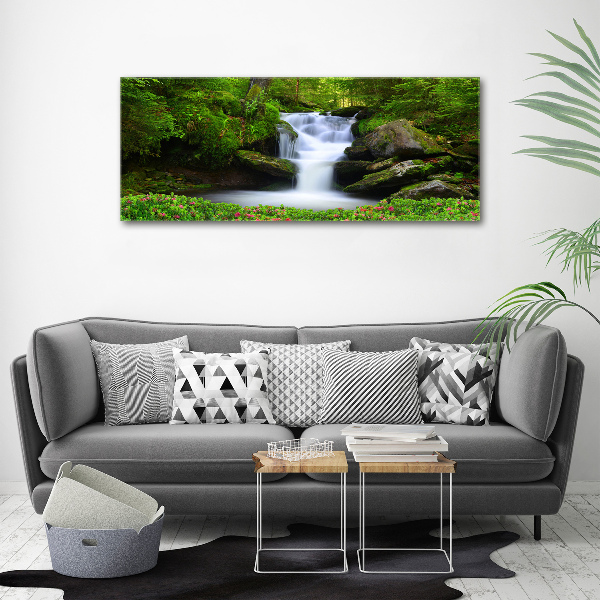 Bild auf leinwand Wasserfall im Wald