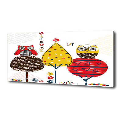 Wandbild Eulen auf einem Baum