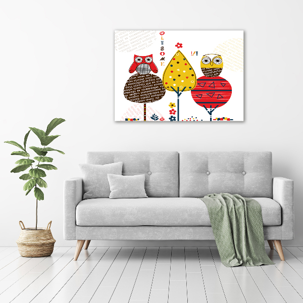 Wandbild Eulen auf einem Baum