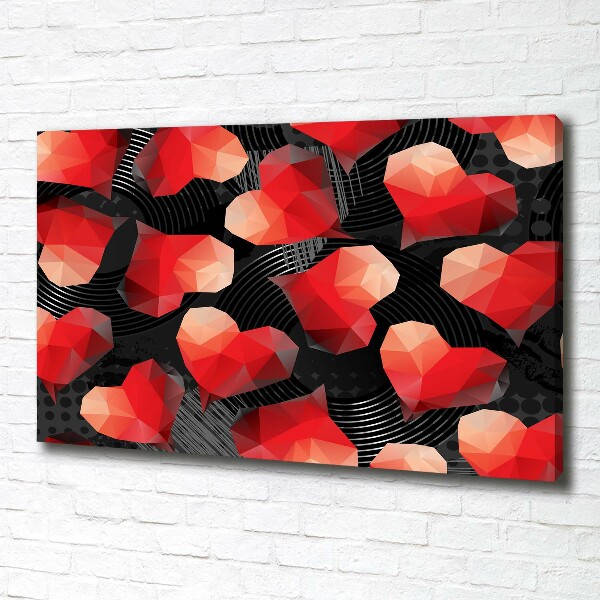 Bild auf leinwand Geometrische Herzen