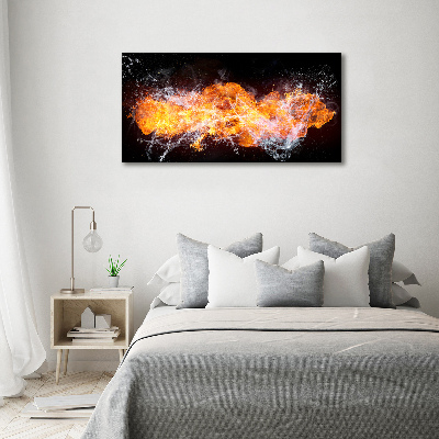 Wandbild Feuer gegen Wasser