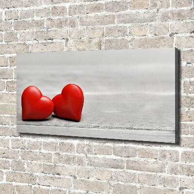 Fotobild Herzen auf Holz