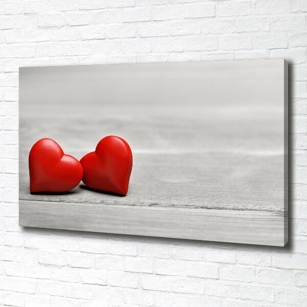 Fotobild Herzen auf Holz