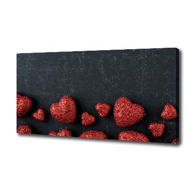 Bild auf leinwand Herzen auf dem Brett