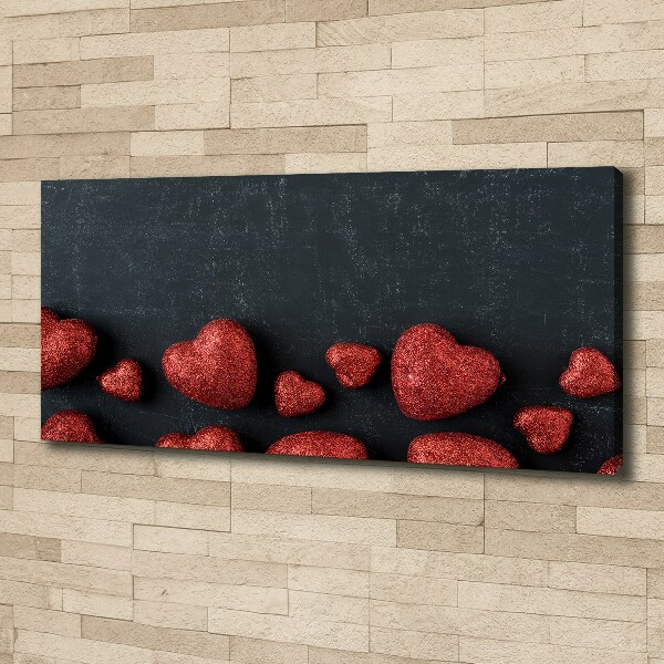 Bild auf leinwand Herzen auf dem Brett