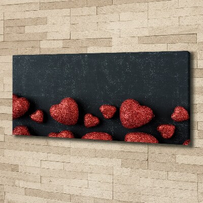 Bild auf leinwand Herzen auf dem Brett
