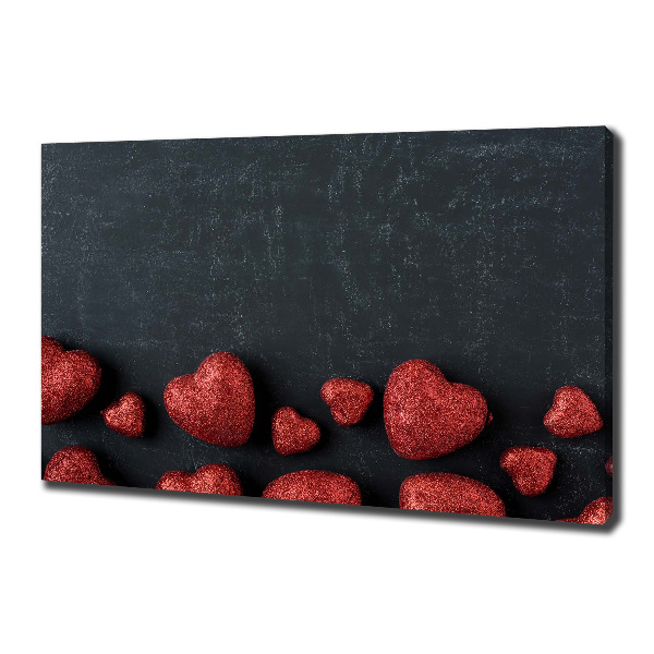 Bild auf leinwand Herzen auf dem Brett