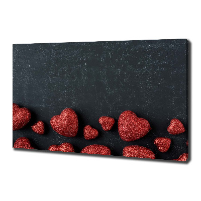 Bild auf leinwand Herzen auf dem Brett