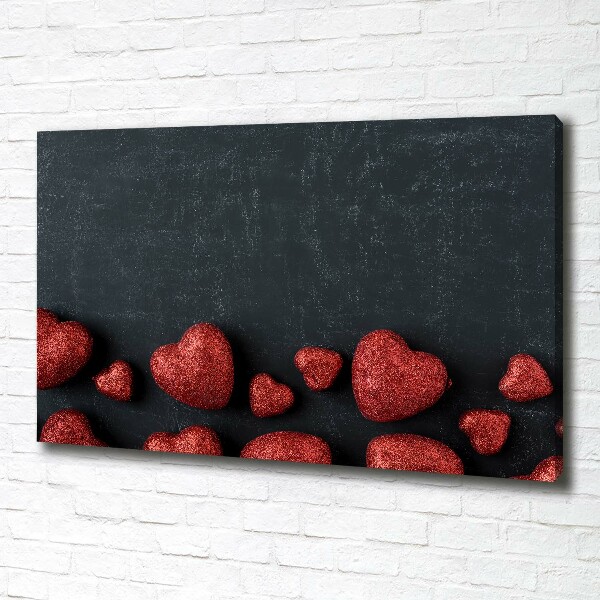 Bild auf leinwand Herzen auf dem Brett