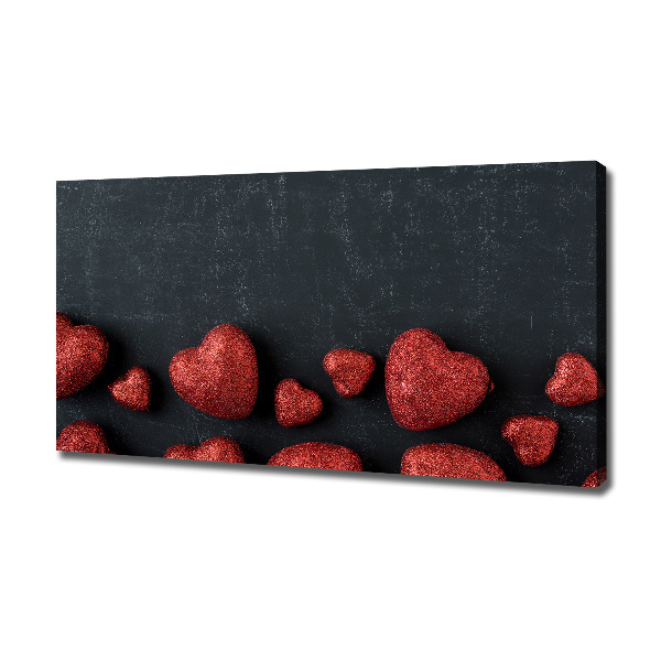 Bild auf leinwand Herzen auf dem Brett