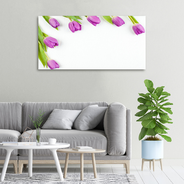 Wandbild Lila Tulpen