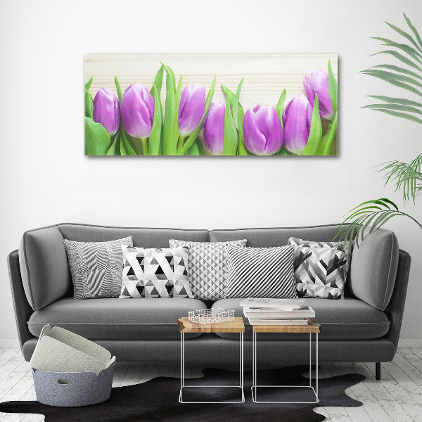 Wandbild Lila Tulpen
