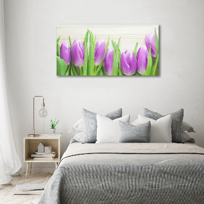 Wandbild Lila Tulpen