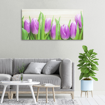 Wandbild Lila Tulpen