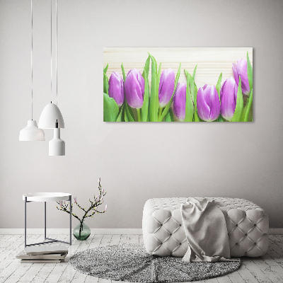 Wandbild Lila Tulpen