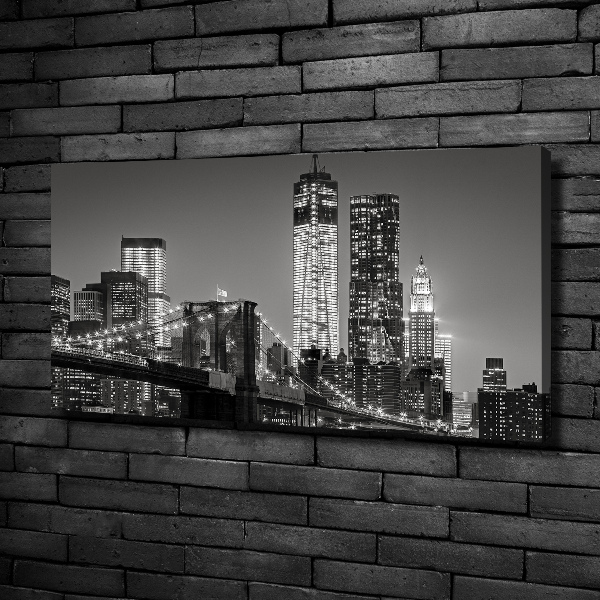 Bild auf leinwand Manhattan bei Nacht