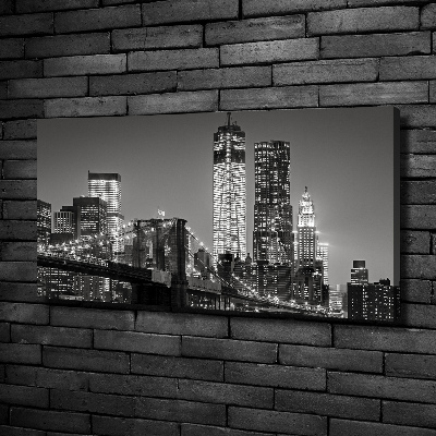 Bild auf leinwand Manhattan bei Nacht