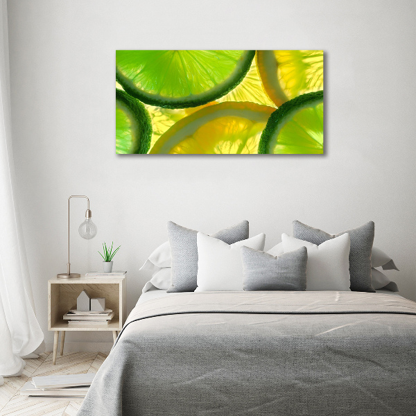 Wandbild Limette und Zitrone