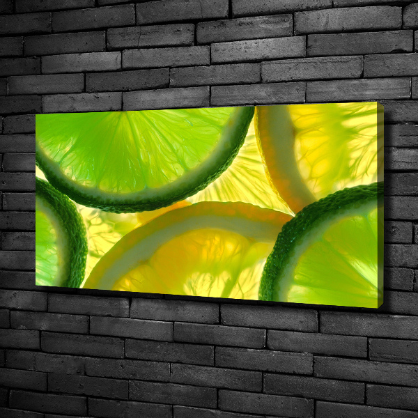 Wandbild Limette und Zitrone