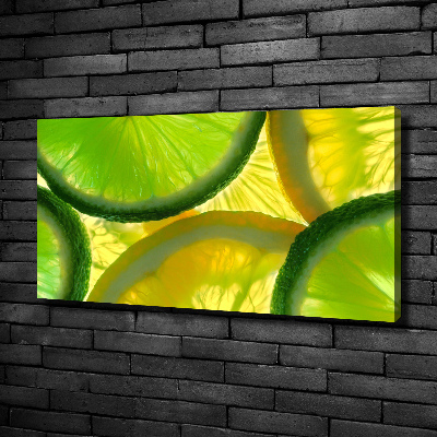 Wandbild Limette und Zitrone