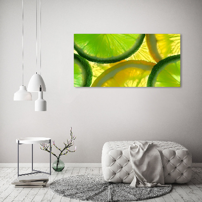 Wandbild Limette und Zitrone